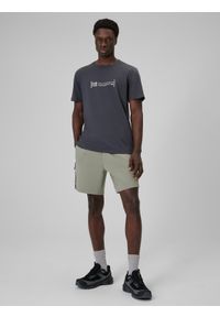 4f - 4F T-shirt regular z nadrukiem męski - szary M. Okazja: na co dzień, na spacer. Kolor: szary. Materiał: dzianina, bawełna. Wzór: nadruk. Styl: casual #2
