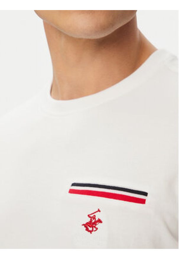 Beverly Hills Polo Club T-Shirt P-SS26M-TS0112 Biały Regular Fit. Typ kołnierza: polo. Kolor: biały. Materiał: bawełna