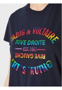 Zadig&Voltaire T-Shirt Walk Blason JWTS00003 Granatowy Regular Fit. Kolor: niebieski. Materiał: bawełna