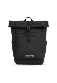 TOMMY HILFIGER - Tommy Hilfiger Plecak Th Monotype Rolltop Backpack AM0AM11549 Czarny. Kolor: czarny #1