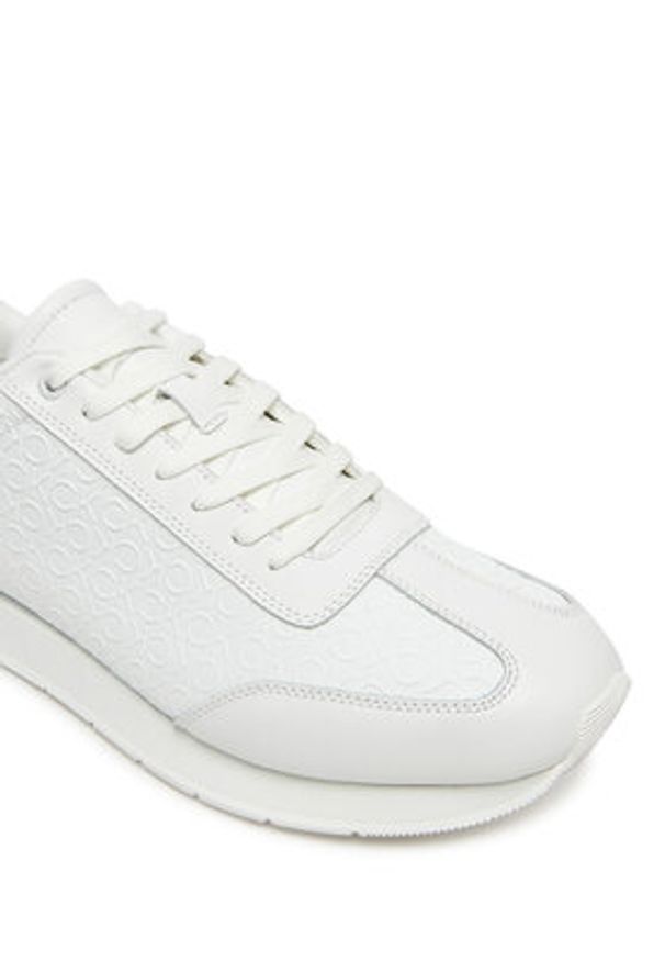 Calvin Klein Sneakersy Low Prof Runn Laceup Mono HM0HM01896 Biały. Kolor: biały. Materiał: skóra