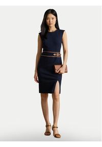 Lauren Ralph Lauren - LAUREN RALPH LAUREN Sukienka koktajlowa 200980040001 Granatowy Slim Fit. Kolor: niebieski. Materiał: bawełna. Styl: wizytowy #3