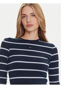 Tommy Jeans Bluzka Essential DW0DW17387 Granatowy Slim Fit. Kolor: niebieski. Materiał: bawełna #4