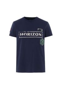 Ochnik - T-shirt męski. Kolor: niebieski. Materiał: bawełna. Wzór: nadruk, aplikacja. Styl: klasyczny #2