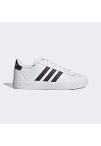 Adidas - Buty Grand Court Cloudfoam Lifestyle Court Comfort. Kolor: biały, czarny, wielokolorowy. Materiał: skóra ekologiczna, guma, materiał, tkanina. Model: Adidas Cloudfoam. Sport: turystyka piesza