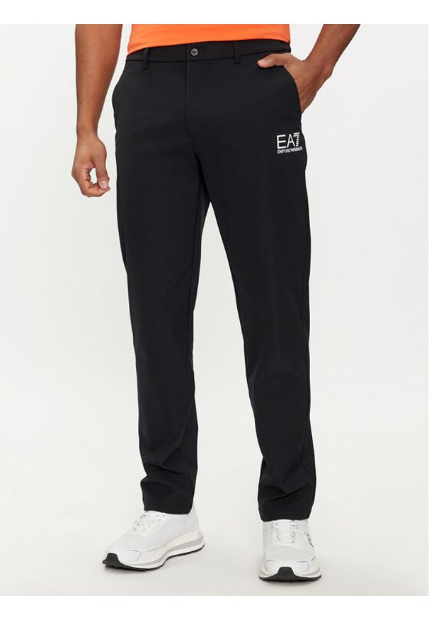 EA7 Emporio Armani Spodnie materiałowe 3DPP01 PNFRZ 1200 Czarny Regular Fit. Kolor: czarny. Materiał: syntetyk