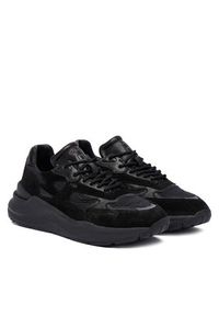 D.A.T.E. Sneakersy Fuga Shiny W431-FG-SH Czarny. Kolor: czarny. Materiał: skóra