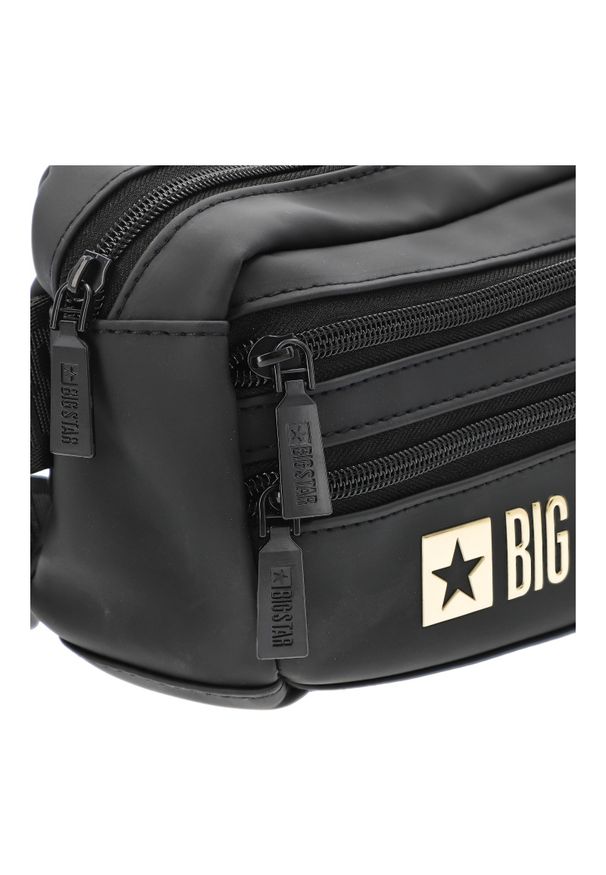 Big-Star - Czarna Damska Saszetka Na Biodro Big Star. Kolor: czarny. Materiał: materiał