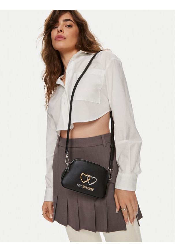 Love Moschino - LOVE MOSCHINO Torebka JC4077PP1LL1000A Czarny. Kolor: czarny. Materiał: skórzane