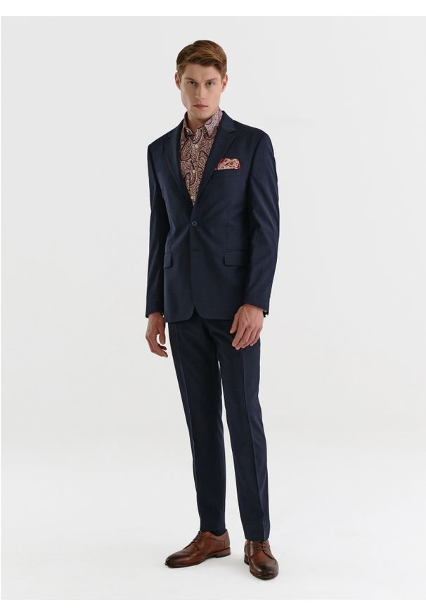 Pako Lorente - PAKO LORENTE – Marynarka garniturowa w kratę Windowpane. Materiał: lycra, poliester, wełna