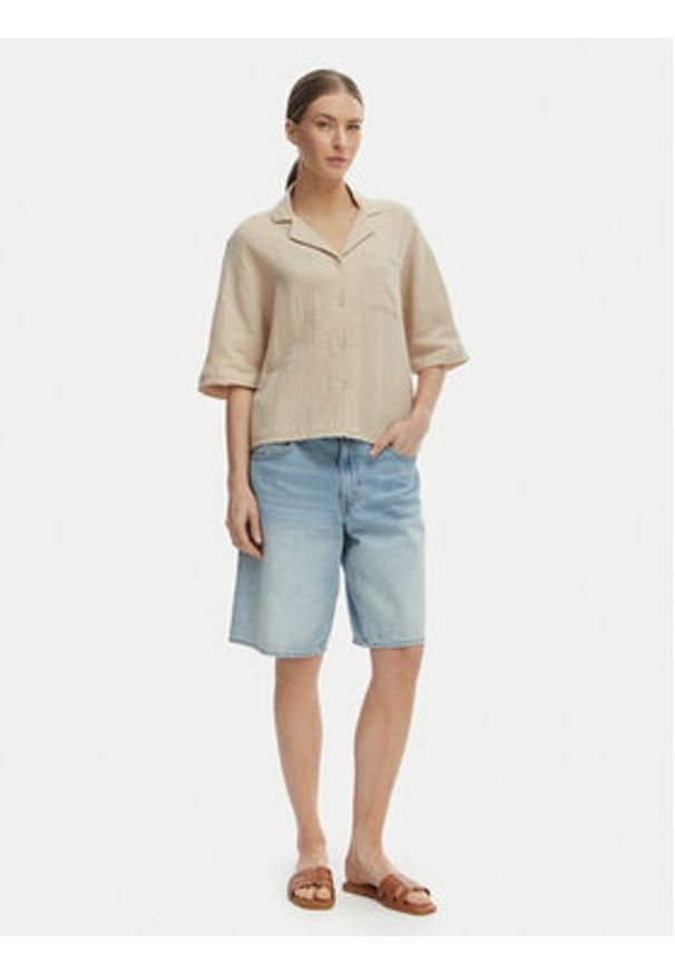 only - ONLY Koszula Thyra 15267839 Beżowy Regular Fit. Kolor: beżowy. Materiał: bawełna