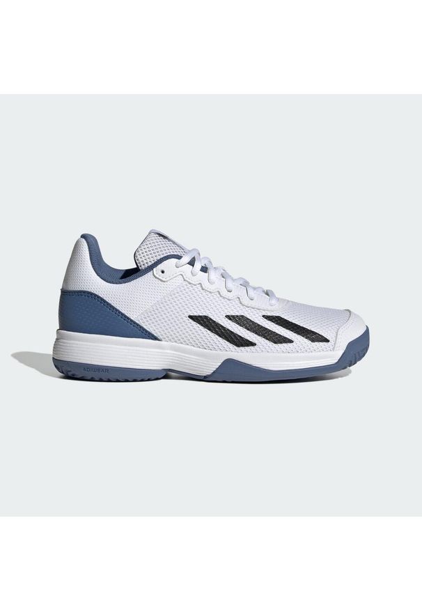 Buty do tenisa dla dorosłych Adidas Courtflash Tennis Shoes. Kolor: biały, wielokolorowy, niebieski, czarny. Materiał: materiał. Sport: tenis