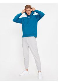 Under Armour Bluza Ua Rival Fleece Hoodie 1379757 Niebieski Loose Fit. Kolor: niebieski. Materiał: bawełna #4