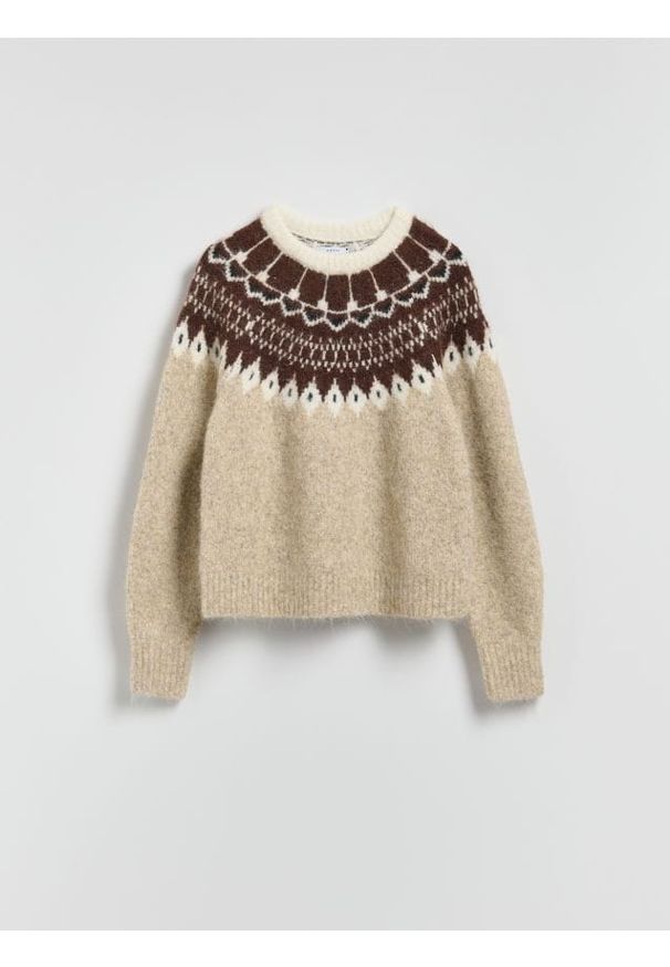 Reserved - Sweter z dodatkiem wełny - wielobarwny. Materiał: wełna