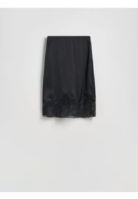 Reserved - Spódnica z koronką - czarny. Kolor: czarny. Materiał: koronka. Wzór: koronka #1