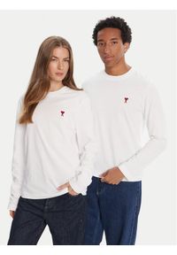 AMI PARIS Longsleeve BFUTS235.724 Biały Regular Fit. Kolor: biały. Materiał: bawełna. Długość rękawa: długi rękaw