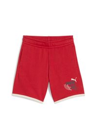 Puma - Dziecięce szorty Little Runners PUMA For All Time Red. Okazja: na uczelnię. Kolor: czerwony. Styl: sportowy. Sport: joga i pilates