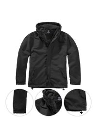 Kurtka turystyczna męska Brandit Frontzip Windbreaker Czarna. Kolor: czarny