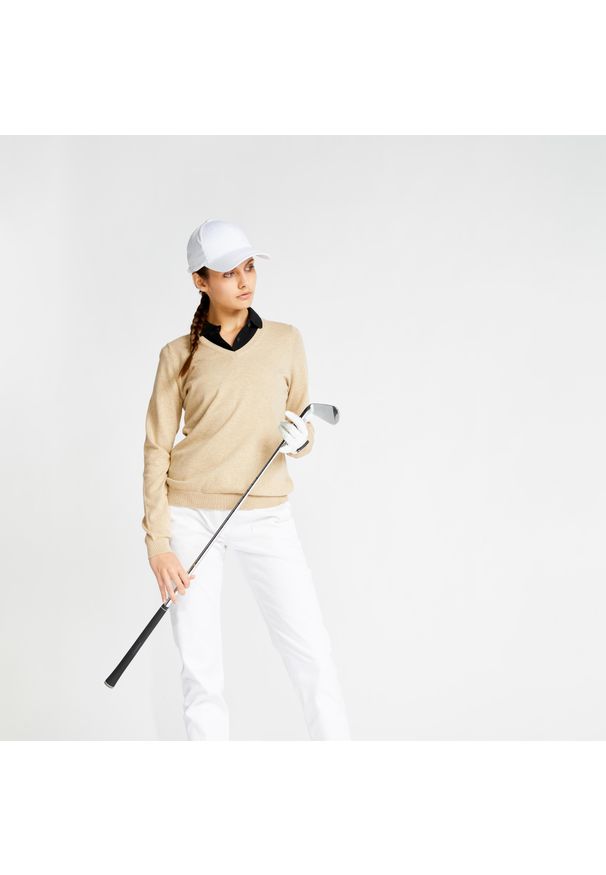 INESIS - Sweter do golfa damski MW500. Typ kołnierza: golf. Materiał: bawełna, materiał