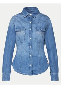 Guess Koszula jeansowa Equity W4RH76 D59K2 Niebieski Slim Fit. Kolor: niebieski. Materiał: jeans, bawełna