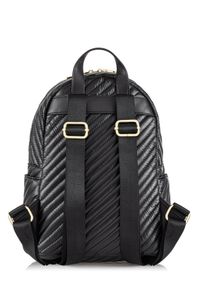 Ochnik - Czarny plecak damski z pikowaniem. Kolor: czarny. Materiał: nylon #7