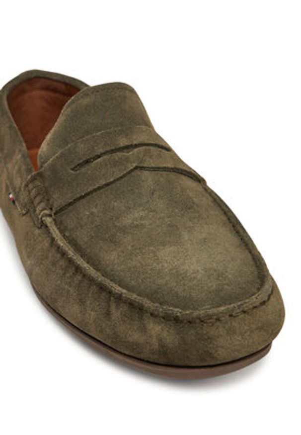 TOMMY HILFIGER - Tommy Hilfiger Mokasyny Casual Hilfiger Suede Driver FM0FM04998 Zielony. Okazja: na co dzień. Kolor: zielony. Materiał: zamsz, skóra. Styl: casual