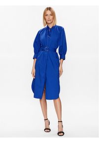 BOSS - Boss Sukienka Dipete 50484828 Granatowy Relaxed Fit. Kolor: niebieski. Materiał: syntetyk, bawełna