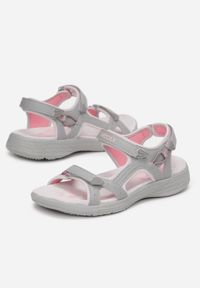 Renee - Szaro-Różowe Sandały w Sportowym Stylu ze Skórzaną Wkładką Acakaia. Zapięcie: rzepy. Kolor: szary. Materiał: skóra. Sezon: lato. Styl: sportowy #3