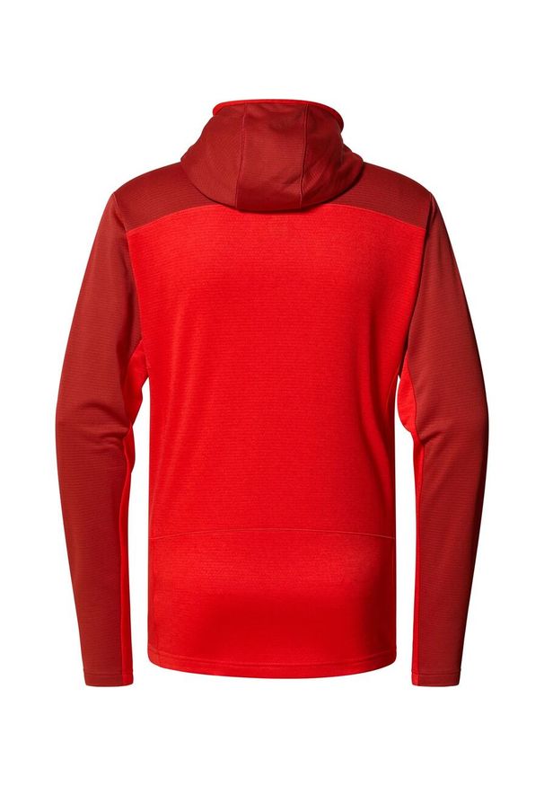 Haglöfs - Bluza techniczna męska ROC Flash Mid Hood. Kolor: czerwony. Styl: sportowy. Sport: turystyka piesza