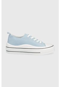 Answear Lab tenisówki damskie. Nosek buta: okrągły. Zapięcie: sznurówki. Kolor: niebieski. Materiał: guma. Styl: wakacyjny