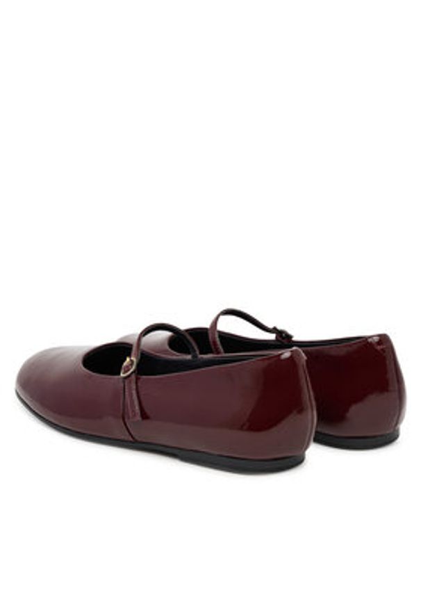 Clarks Baleriny Livia Sky 26184743 Bordowy. Kolor: czerwony. Materiał: lakier, skóra