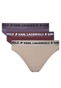 Karl Lagerfeld - KARL LAGERFELD Komplet 3 par stringów A1W47158 Kolorowy. Materiał: bawełna. Wzór: kolorowy
