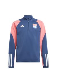 Bluza do piłki nożnej dla dzieci Adidas Olympique Lyonnais Tiro 23 Training. Kolor: różowy, wielokolorowy, niebieski