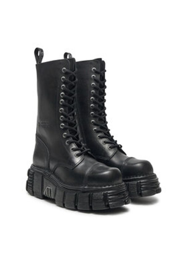 NEW ROCK Glany M-MILI211-C14 Czarny. Kolor: czarny. Materiał: skóra. Styl: rockowy
