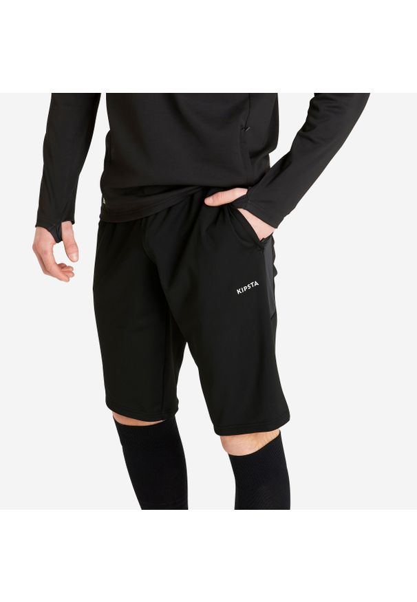 KIPSTA - Długie spodenki do piłki nożnej Kipsta Viralto Club. Kolor: szary, czarny, wielokolorowy. Materiał: materiał, elastan, poliester. Długość: długie. Sport: piłka nożna, fitness
