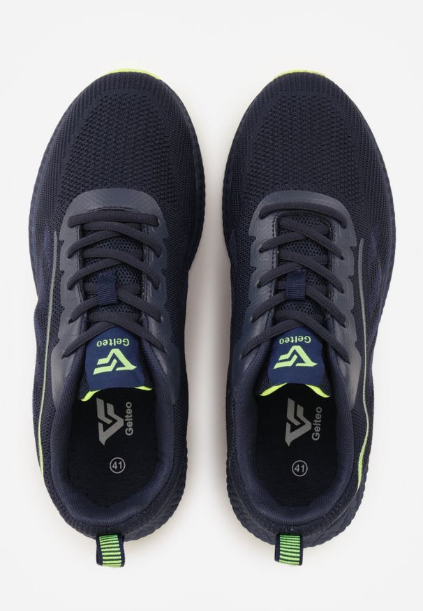 Born2be - Niebiesko-Zielone Buty Sportowe Sneakersy z Ozdobnym Paskiem z Boku Damamene. Okazja: na co dzień. Zapięcie: pasek. Kolor: niebieski. Materiał: jeans, dresówka