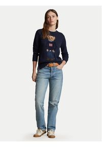 Polo Ralph Lauren Sweter 211927070001 Granatowy Relaxed Fit. Typ kołnierza: polo. Kolor: niebieski. Materiał: bawełna #5