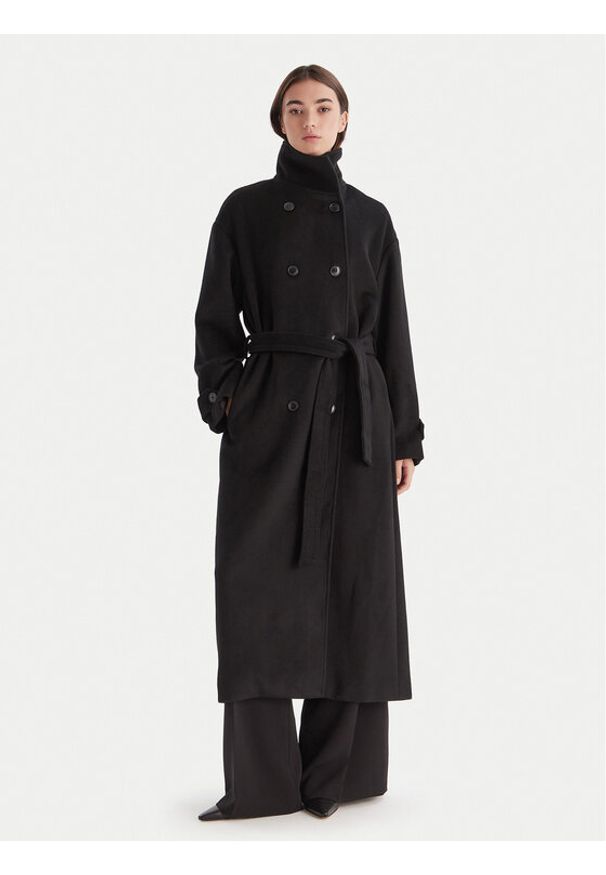 BARDOT - Bardot Płaszcz wełniany Enzo 60087JB Czarny Oversize. Kolor: czarny. Materiał: syntetyk