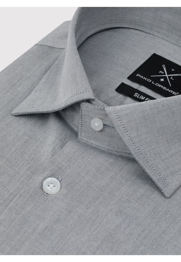 Pako Lorente - PAKO LORENTE – Bawełniana koszula męska w kolorze szarym. Kolor: szary. Materiał: bawełna. Długość rękawa: długi rękaw. Długość: długie. Wzór: gładki