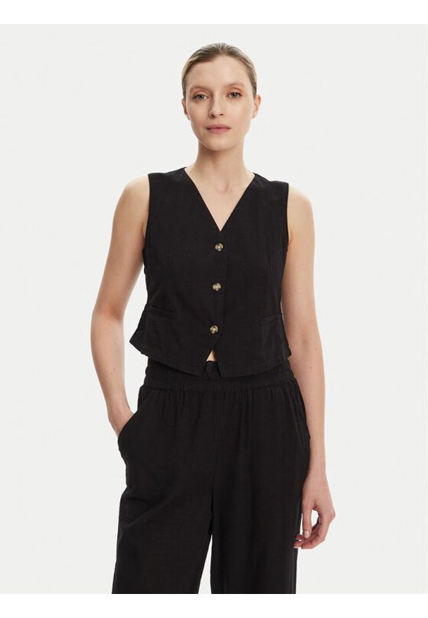 Vero Moda Kamizelka garniturowa Caia 10333795 Czarny Regular Fit. Kolor: czarny. Materiał: bawełna