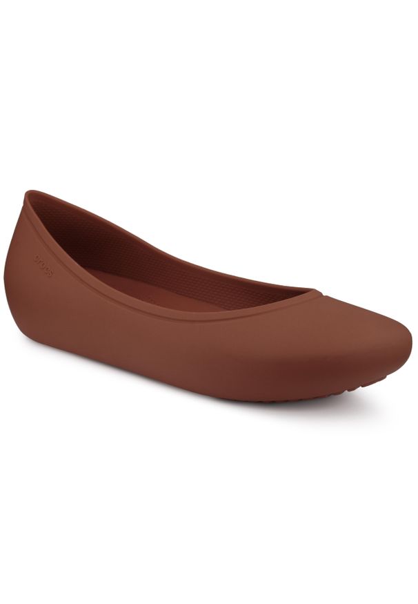 Balerina damskie na basen Crocs BROOKLYN FLAT SPICE. Kolor: brązowy