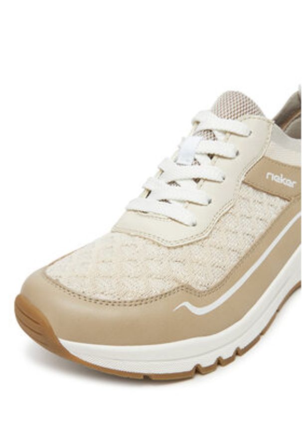 Rieker Sneakersy M6609-60 Beżowy. Kolor: beżowy. Materiał: syntetyk