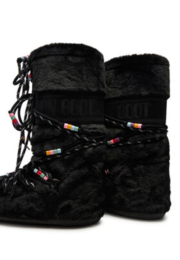 Moon Boot Śniegowce Icon Faux Fur BEADS80D1408990 Czarny. Kolor: czarny. Materiał: materiał