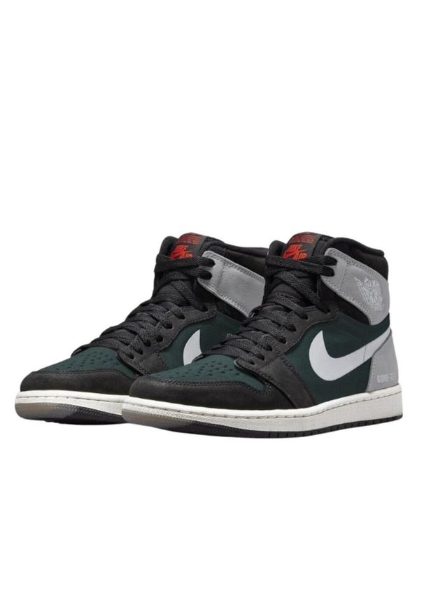 Buty do koszykówki męskie Nike Air Jordan 1 Retro High. Kolor: szary. Materiał: skóra, syntetyk, materiał. Szerokość cholewki: normalna. Sport: koszykówka
