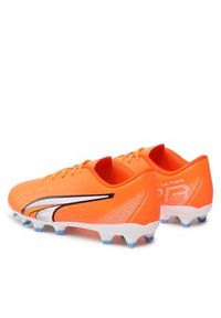 Puma Buty do piłki nożnej Ultra Play Fg/Ag Jr 107233 01 Koralowy. Kolor: pomarańczowy. Materiał: skóra