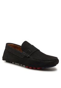 TOMMY HILFIGER - Tommy Hilfiger Mokasyny Th Classic Nubuck Driver FM0FM05001 Czarny. Kolor: czarny. Materiał: nubuk