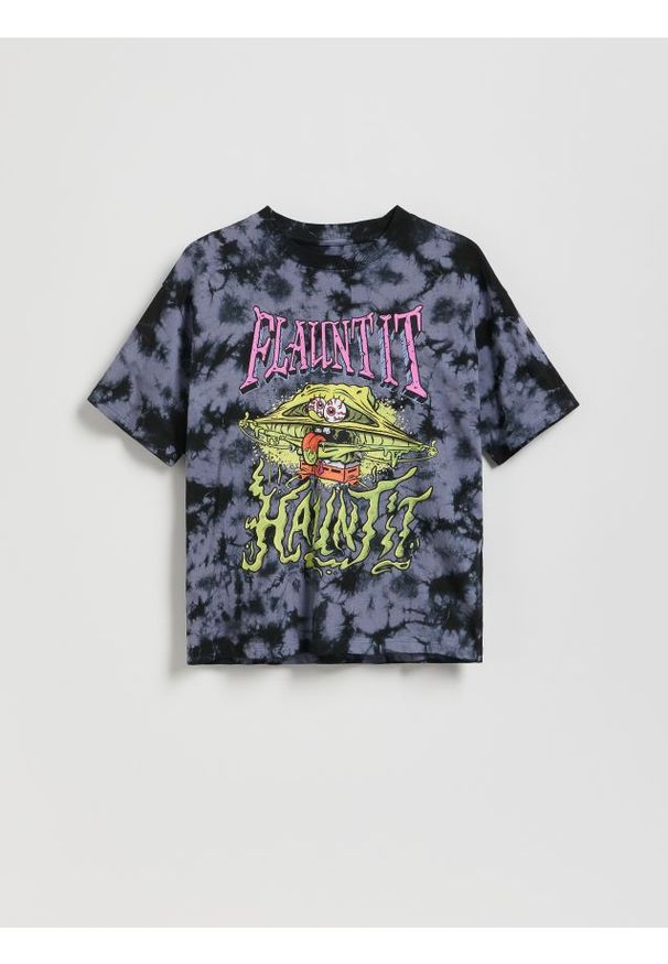 Reserved - T-shirt SpongeBob - granatowy. Kolor: niebieski. Materiał: dzianina, bawełna