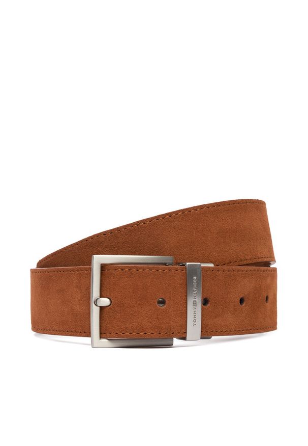 TOMMY HILFIGER - Pasek Męski Tommy Hilfiger. Kolor: brązowy