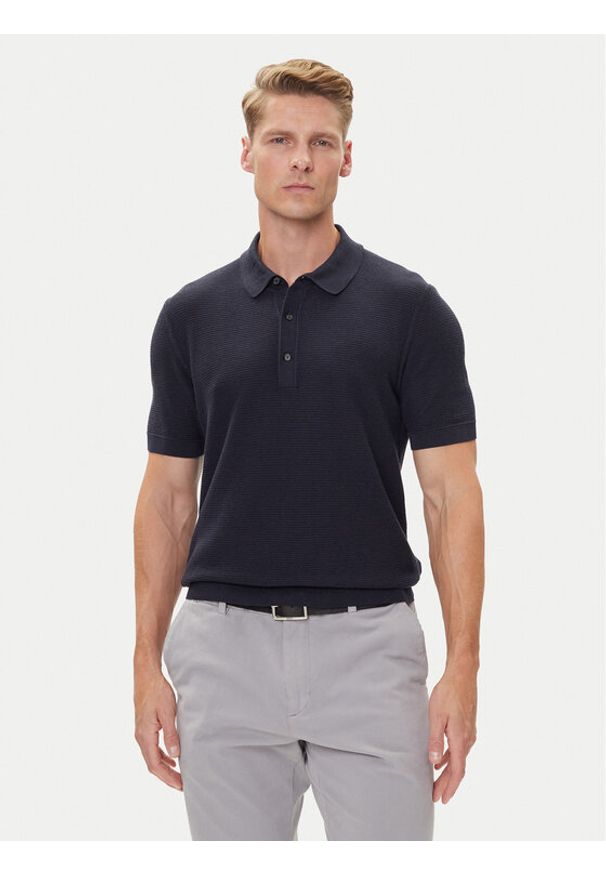 BOSS Polo H-Iannotti 50543148 Granatowy Regular Fit. Typ kołnierza: polo. Kolor: niebieski. Materiał: bawełna