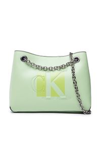 Calvin Klein Jeans Torebka Sculpted Shoulder Bag24 Chain K60K609767 Zielony. Kolor: zielony. Materiał: skórzane